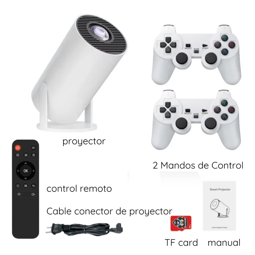 Proyector 4K con Consola de Juegos Retro